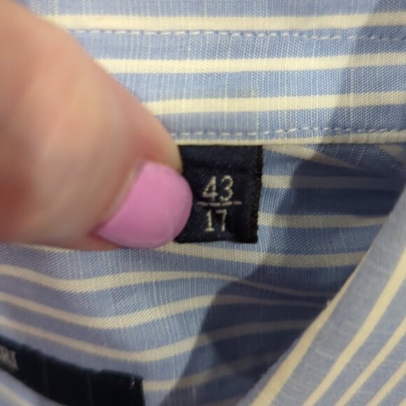 Pal Zileri Stripes blue & white shirt in cotton and linen blend - Picture 6 of 10